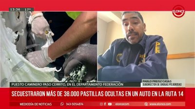 Es influencer cordob&eacute;s uno de los detenidos con m&aacute;s de 38.000 pastillas en Ruta 14